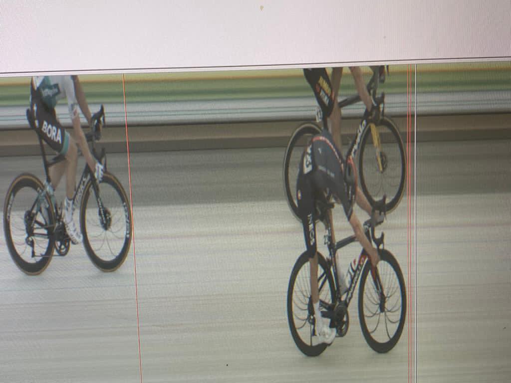 Warped photo of the photo-finish