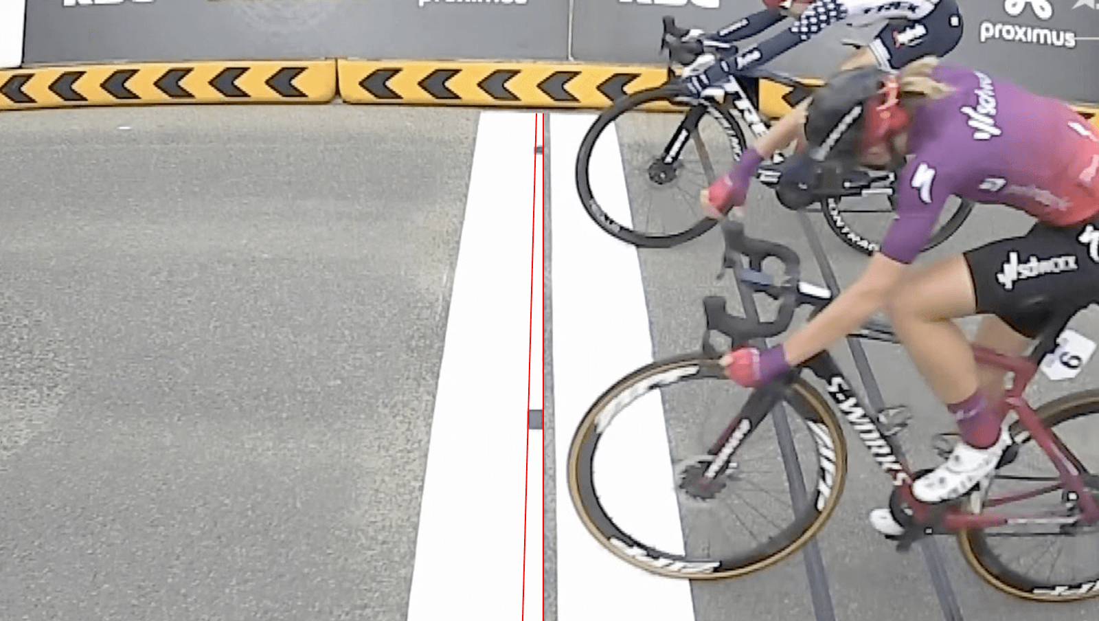 De Brabantse Pijl Dames photo-finish range of possible positions